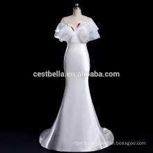 V-Neck Guangzhou robe de mariage robe de mariée en satin exotique